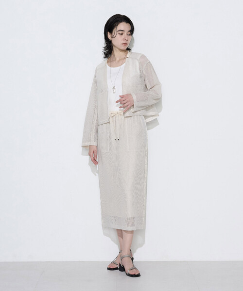 K.T KIYOKO TAKASE(キヨコタカセ)の「【セットアップ対応】リネンシアーラッセル ブルゾン(ブルゾン・レディース・サックスブルー/キナリ/ブラック・9号/11号)」の11枚目の写真