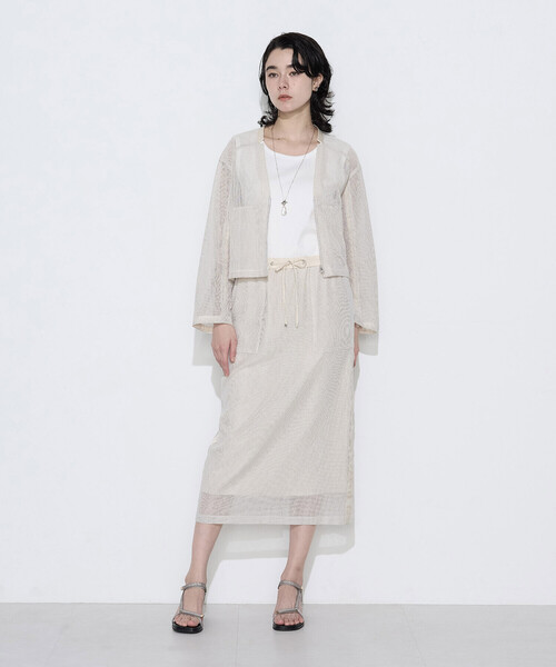 K.T KIYOKO TAKASE(キヨコタカセ)の「【セットアップ対応】リネンシアーラッセル ブルゾン(ブルゾン・レディース・サックスブルー/キナリ/ブラック・9号/11号)」の12枚目の写真