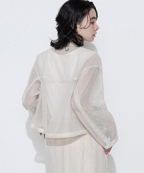 K.T KIYOKO TAKASE(キヨコタカセ)の「【セットアップ対応】リネンシアーラッセル ブルゾン(ブルゾン・レディース・サックスブルー/キナリ/ブラック・9号/11号)」の14枚目の写真
