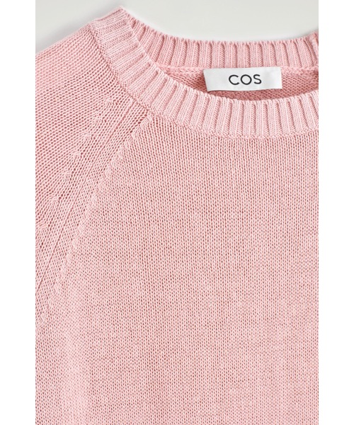 COS(コス)の「シュリンクニットリネンTシャツ(Tシャツ/カットソー・レディース・ピンク・XS/S/M/L)」の7枚目の写真