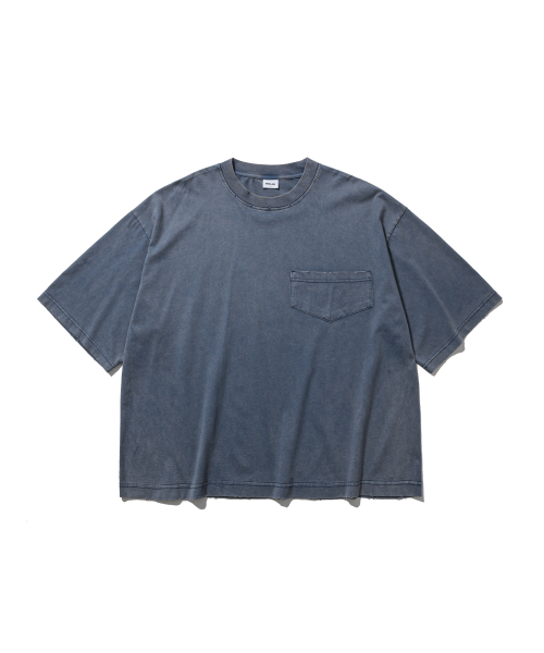 ANGLAN(アングラン)の「Washed Wide Pocket Crop Tee - Blue(Tシャツ/カットソー・メンズ・その他・1/2)」の2枚目の写真