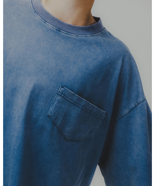ANGLAN(アングラン)の「Washed Wide Pocket Crop Tee - Blue(Tシャツ/カットソー・メンズ・その他・1/2)」の9枚目の写真