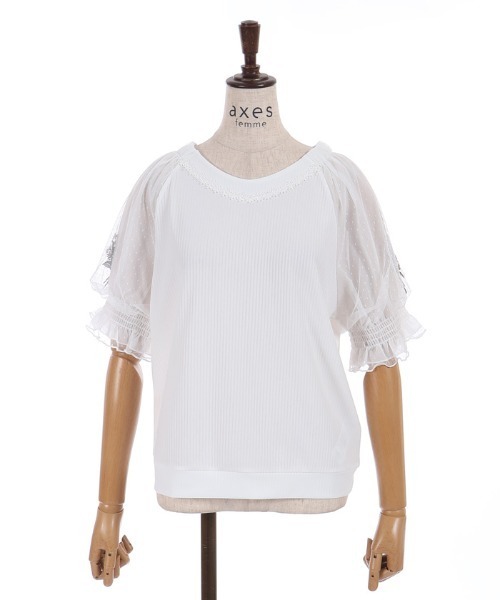 axes femme(アクシーズファム)の「ネモフィラ×スズラン刺繍プルオーバー(Tシャツ/カットソー・レディース・ホワイト/ピンク/サックスブルー・FREE)」の11枚目の写真