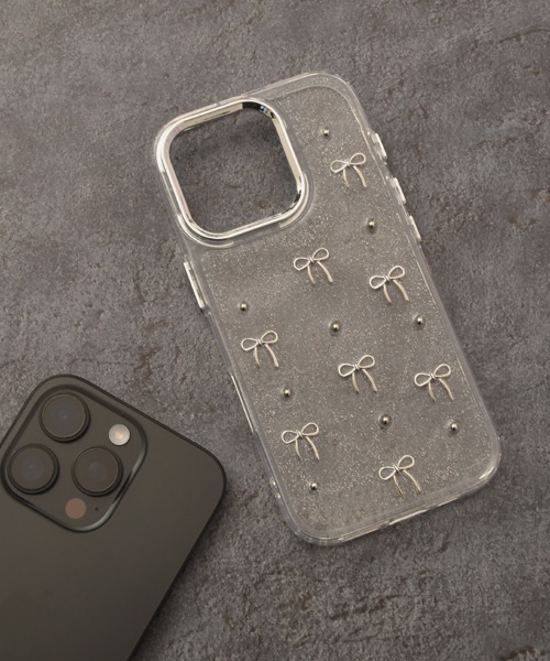 セール】【float】リボンモチーフ デザイン クリア iPhoneケース