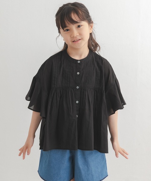 URBAN RESEARCH DOORS(アーバンリサーチドアーズ)の「『親子リンク』コットンボイルピンタックブラウス(KIDS)(シャツ/ブラウス・キッズ・ブラック/ブルー・120/105/135)」の5枚目の写真