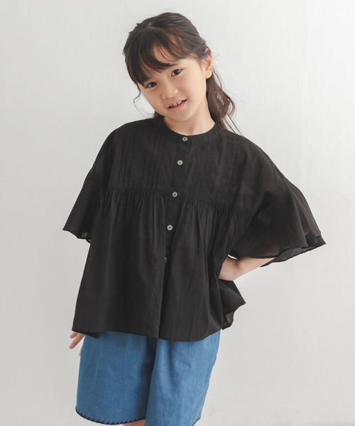 URBAN RESEARCH DOORS(アーバンリサーチドアーズ)の「『親子リンク』コットンボイルピンタックブラウス(KIDS)(シャツ/ブラウス・キッズ・ブラック/ブルー・120/105/135)」の6枚目の写真