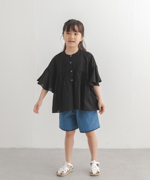 URBAN RESEARCH DOORS(アーバンリサーチドアーズ)の「『親子リンク』コットンボイルピンタックブラウス(KIDS)(シャツ/ブラウス・キッズ・ブラック/ブルー・120/105/135)」の9枚目の写真