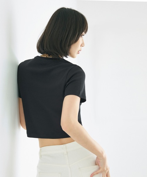 coca(coca)(コカ)の「スムースコンパクトTシャツ(Tシャツ/カットソー・レディース・グレー/ホワイト/ブラック/カーキ・L/M/S/XL)」の8枚目の写真