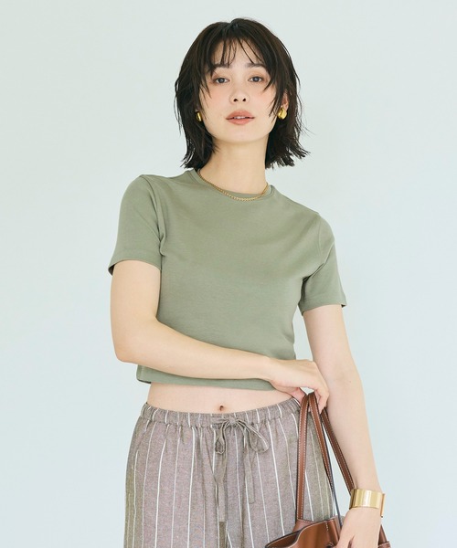 coca(coca)(コカ)の「スムースコンパクトTシャツ(Tシャツ/カットソー・レディース・グレー/ホワイト/ブラック/カーキ・L/M/S/XL)」の18枚目の写真