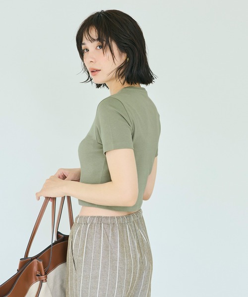 coca(coca)(コカ)の「スムースコンパクトTシャツ(Tシャツ/カットソー・レディース・グレー/ホワイト/ブラック/カーキ・L/M/S/XL)」の21枚目の写真