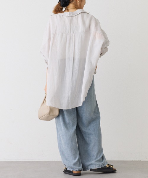 PUAL CE CIN（ピュアルセシン）の「リヨセルデニムイージーパンツ（デニムパンツ・レディース・サックスブルー/インディゴブルー・FREE）」の8枚目の写真