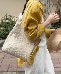 花柄刺繍シアートートバッグ