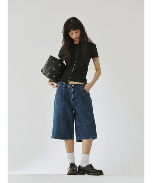 PLZPROJECT(プリーズプロジェクト)の「SIDE ADJUST BERMUDA SHORTS, BLUE(その他パンツ・レディース・その他・1/2)」の3枚目の写真