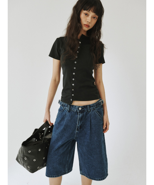 PLZPROJECT(プリーズプロジェクト)の「SIDE ADJUST BERMUDA SHORTS, BLUE(その他パンツ・レディース・その他・1/2)」の4枚目の写真