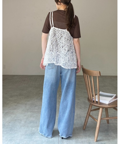She's Closet(シーズクローゼット)の「刺繍 シアー レース キャミソール ビスチェ(キャミソール・レディース・ホワイト/ブラック・FREE)」の11枚目の写真