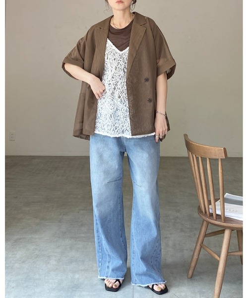 She's Closet(シーズクローゼット)の「刺繍 シアー レース キャミソール ビスチェ(キャミソール・レディース・ホワイト/ブラック・FREE)」の12枚目の写真