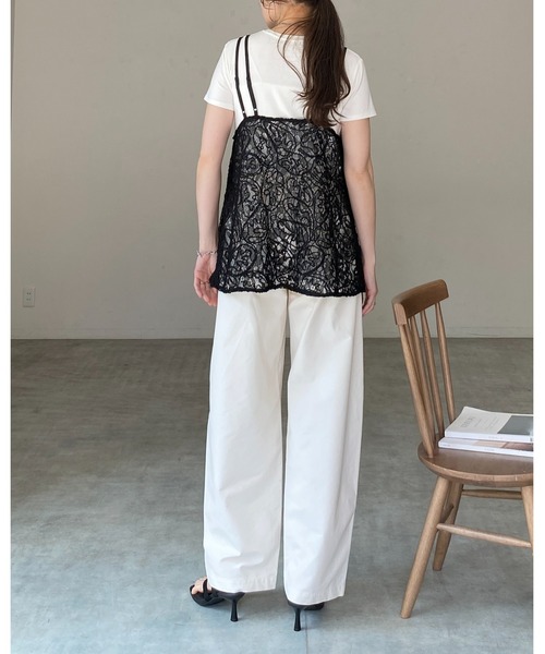 She's Closet(シーズクローゼット)の「刺繍 シアー レース キャミソール ビスチェ(キャミソール・レディース・ホワイト/ブラック・FREE)」の18枚目の写真