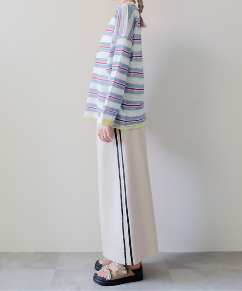 DOLLUPOOPS(ドールアップウップス)の「Multi-Border Ribbed Pullover(マルチボーダーリブプルオーバー)(ニット/セーター・レディース・ブルー/ピンク/オレンジ・FREE)」の15枚目の写真