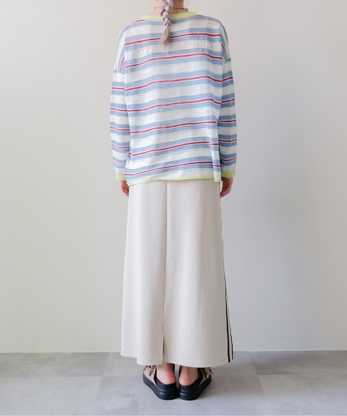 DOLLUPOOPS(ドールアップウップス)の「Multi-Border Ribbed Pullover(マルチボーダーリブプルオーバー)(ニット/セーター・レディース・ブルー/ピンク/オレンジ・FREE)」の16枚目の写真
