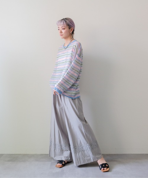 DOLLUPOOPS(ドールアップウップス)の「Multi-Border Ribbed Pullover(マルチボーダーリブプルオーバー)(ニット/セーター・レディース・ブルー/ピンク/オレンジ・FREE)」の20枚目の写真