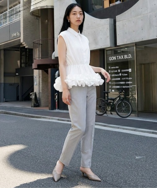 AMELY(エミリー)の「フリルバルーンブラウス(シャツ/ブラウス・レディース・ホワイト/ブラック・フリー)」の8枚目の写真