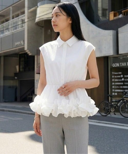 AMELY(エミリー)の「フリルバルーンブラウス(シャツ/ブラウス・レディース・ホワイト/ブラック・フリー)」の15枚目の写真