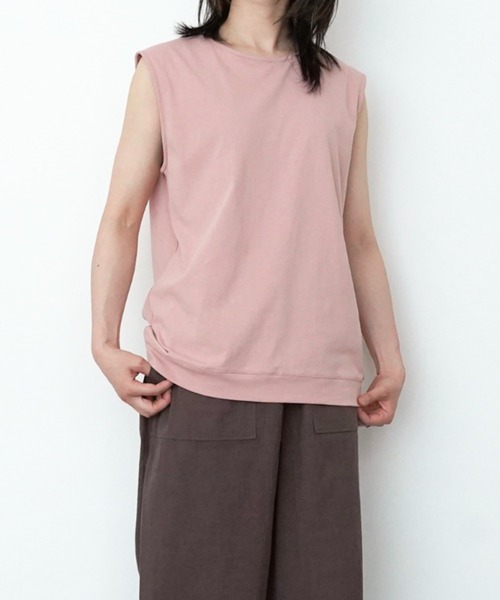 オローネ(オローネ)の「モスモスノースリーブ(Tシャツ/カットソー・レディース・ピンク/オフホワイト/ブラック・FREE)」の1枚目の写真