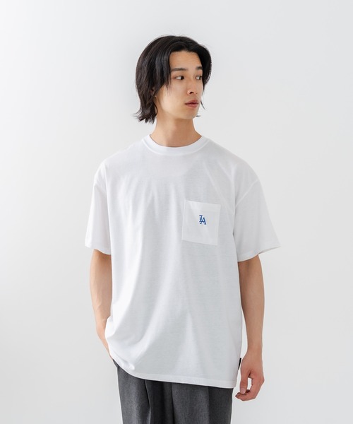 SAVIER（サビアー）の「【SAVIER/サビアー】×【ZERO STAIN/ゼロステイン】【LAロゴ立体刺繍】コラボ ポケット付き Tシャツ オーバーサイズ 汗染み防止 ストリート・スケーター（Tシャツ/カットソー・メンズ・ホワイト/チャコールグレー・MEDIUM/LARGE）」の10枚目の写真