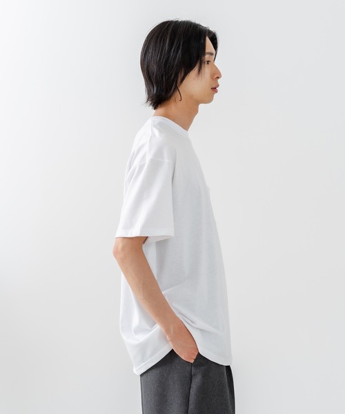 SAVIER（サビアー）の「【SAVIER/サビアー】×【ZERO STAIN/ゼロステイン】【LAロゴ立体刺繍】コラボ ポケット付き Tシャツ オーバーサイズ 汗染み防止 ストリート・スケーター（Tシャツ/カットソー・メンズ・ホワイト/チャコールグレー・MEDIUM/LARGE）」の15枚目の写真