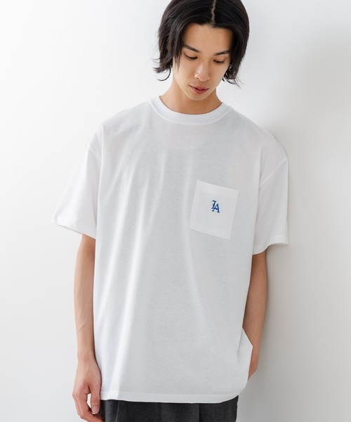 SAVIER（サビアー）の「【SAVIER/サビアー】×【ZERO STAIN/ゼロステイン】【LAロゴ立体刺繍】コラボ ポケット付き Tシャツ オーバーサイズ 汗染み防止 ストリート・スケーター（Tシャツ/カットソー・メンズ・ホワイト/チャコールグレー・MEDIUM/LARGE）」の17枚目の写真