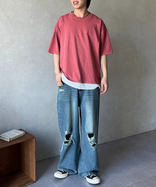 CPCM（シーピーシーエム）の「裾シャツドッキングタンク（キャミソール・メンズ・オレンジ/ブラック/ホワイト・LARGE/MEDIUM）」の8枚目の写真