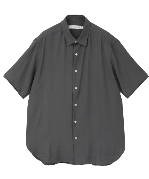MEN'S MELROSE（メンズメルローズ）の「リネン混ダブルガーゼ 半袖バンドカラーシャツ（シャツ/ブラウス・メンズ・ブルー/ホワイト/ベージュ/グレー・3/4/2）」の12枚目の写真