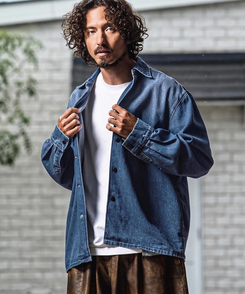 CAMBIO(カンビオ)の「ms6567-Vintage Wash Denim Skipper Shirt デニムスキッパーシャツ(A73226cmb)(シャツ/ブラウス・メンズ・インディゴブルー・L/M/S)」の3枚目の写真