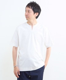 MEN'S MELROSE | 冷感プレーティング天竺キーネックTシャツ(Tシャツ/カットソー)