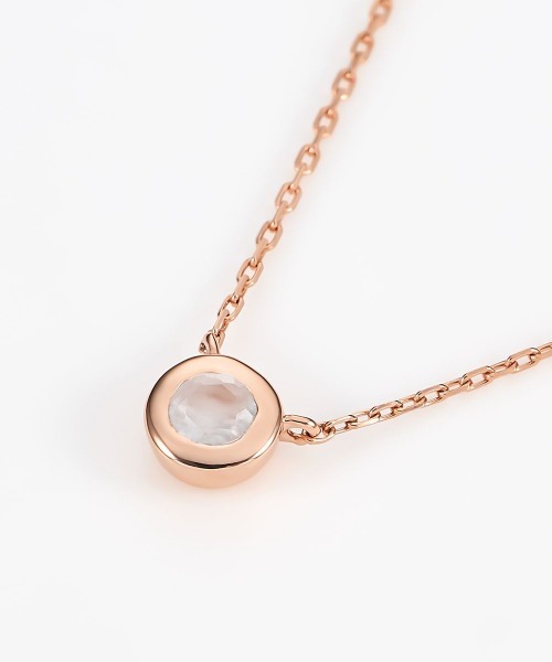 4℃(ヨンドシー)の「【WEB限定】【6月誕生石】 シルバー ムーンストーン ネックレス 一粒(ネックレス・レディース・ピンクゴールド・FREE)」の2枚目の写真