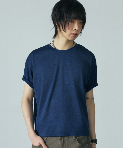 LXT（エルエックスティー）の「アイスクールメッシュ冷感クロップTシャツ[ブルー]（Tシャツ/カットソー・メンズ・その他・MEDIUM/LARGE/X-LARGE）」の2枚目の写真
