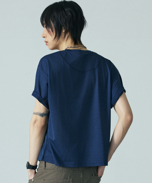 LXT（エルエックスティー）の「アイスクールメッシュ冷感クロップTシャツ[ブルー]（Tシャツ/カットソー・メンズ・その他・MEDIUM/LARGE/X-LARGE）」の3枚目の写真