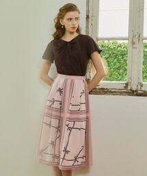 【新品】TOCCA オーガンジー素材 ストライプ フレアスカート ピンク系 TOCCA｜トッカのスカート通販 - ZOZOTOWN