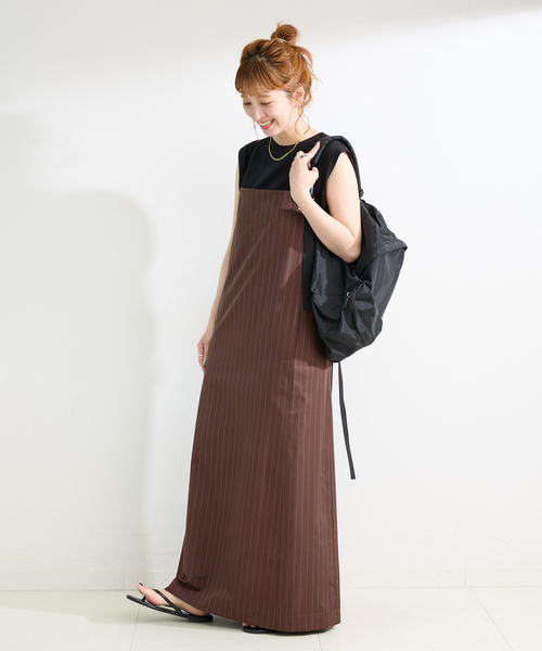 B.C STOCK（ベーセーストック）の「手洗い可 / *MAI.M WOOLY PAD CAMI OP（ワンピース・レディース・グレー/ブラウン・FREE）」の19枚目の写真