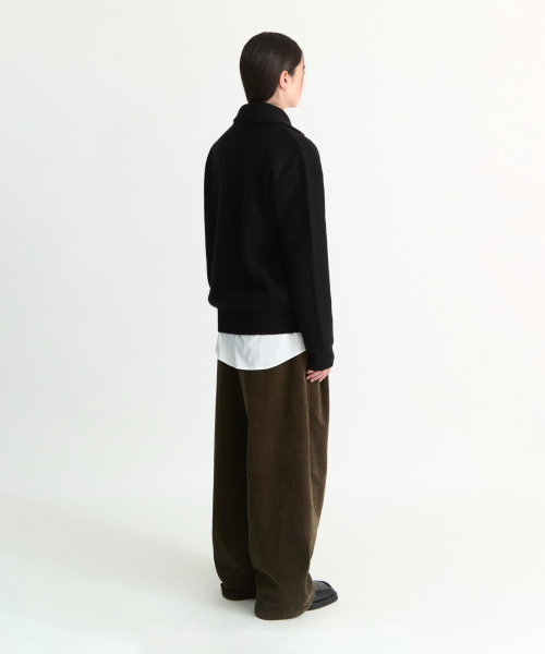 NONBLANK(ノンブランク)の「ルーズフィットジップアップカラーニット_BLACK(ニット/セーター・メンズ・ブラック・MEDIUM/LARGE/X-LARGE)」の10枚目の写真