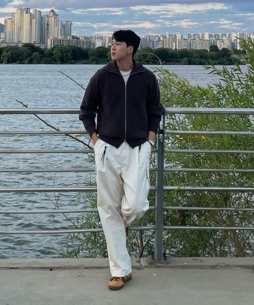 NONBLANK(ノンブランク)の「ルーズフィットジップアップカラーニット_BLACK(ニット/セーター・メンズ・ブラック・MEDIUM/LARGE/X-LARGE)」の20枚目の写真