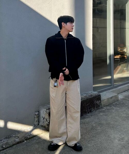 NONBLANK(ノンブランク)の「ルーズフィットジップアップカラーニット_BLACK(ニット/セーター・メンズ・ブラック・MEDIUM/LARGE/X-LARGE)」の22枚目の写真