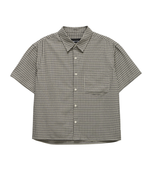 THEN OUR(デンアワー)の「クロップチェック半袖シャツ(ベージュ)(シャツ/ブラウス・メンズ・その他・X-LARGE/LARGE/MEDIUM)」の3枚目の写真