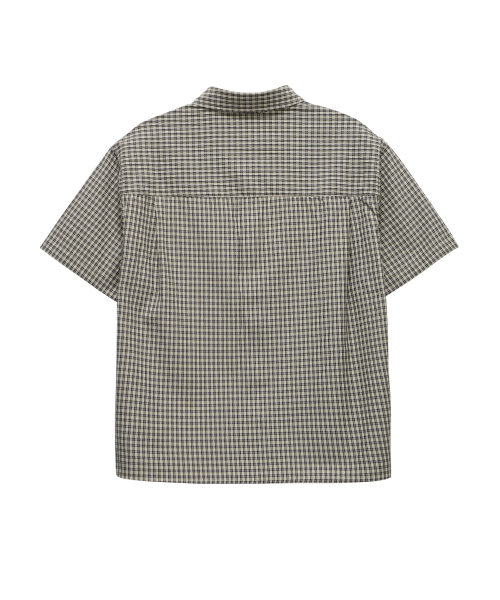 THEN OUR(デンアワー)の「クロップチェック半袖シャツ(ベージュ)(シャツ/ブラウス・メンズ・その他・X-LARGE/LARGE/MEDIUM)」の4枚目の写真