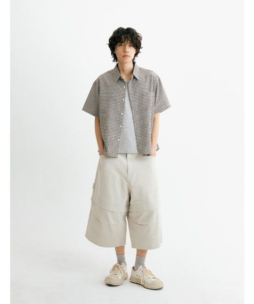 THEN OUR(デンアワー)の「クロップチェック半袖シャツ(ベージュ)(シャツ/ブラウス・メンズ・その他・X-LARGE/LARGE/MEDIUM)」の6枚目の写真