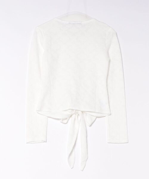 Ritzy（リッツィー）の「レース総柄シアー生地 前ボタンヘンリーネック長袖トップス（Tシャツ/カットソー・レディース・ホワイト・M/S/L）」の21枚目の写真
