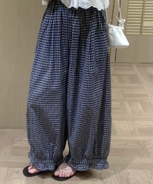 チェック柄バルーンパンツ