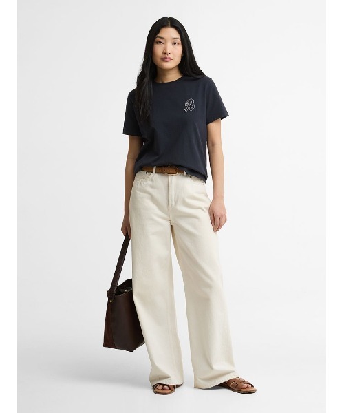 Barbour（バブアー）の「Rosalie ポイント刺繍Tシャツ（レディース）（Tシャツ/カットソー・レディース・ホワイト/ネイビー・10/8）」の7枚目の写真