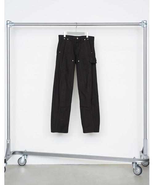NVRFRGT(ネヴァーフォーゲット)の「CURVED LEG DOUBLE KNEE WORK PANTS(デニムパンツ・メンズ・ブラック/グレー・2/3/1)」の6枚目の写真