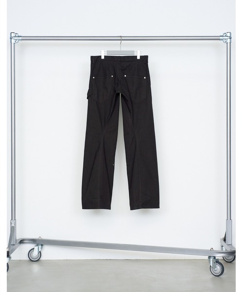 NVRFRGT(ネヴァーフォーゲット)の「CURVED LEG DOUBLE KNEE WORK PANTS(デニムパンツ・メンズ・ブラック/グレー・2/3/1)」の7枚目の写真